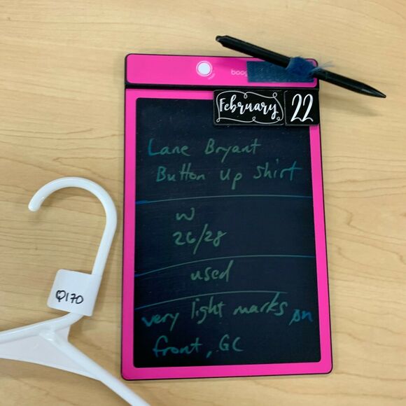 Lane Bryant Button Up Shirt Plus Size 26/28 Peach Mid Sleeves Cotton Stretch - Picture 10 of 11